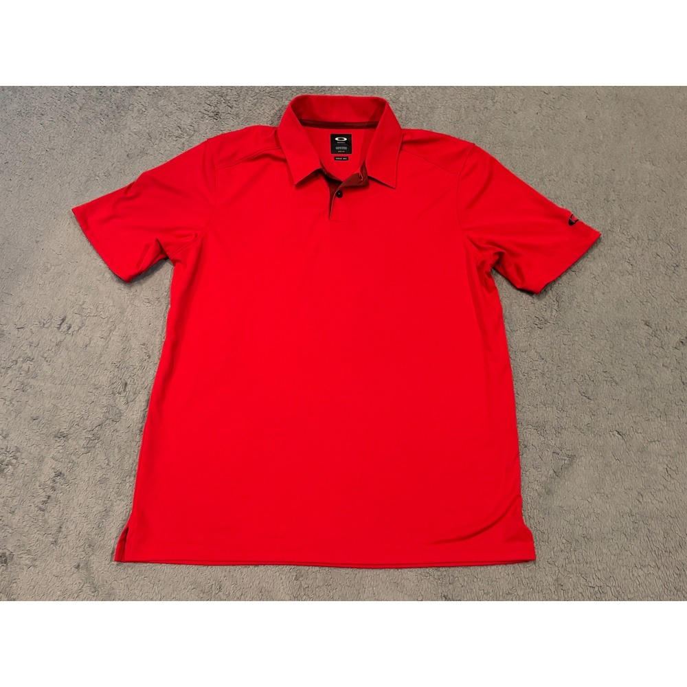 Oakley Mens Regular Fit Short Sleeve Polo Shirt Red Size M